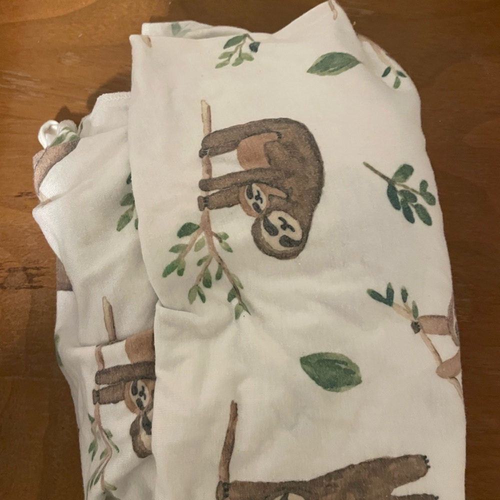 Sloth Print Copper Pearl Swaddle